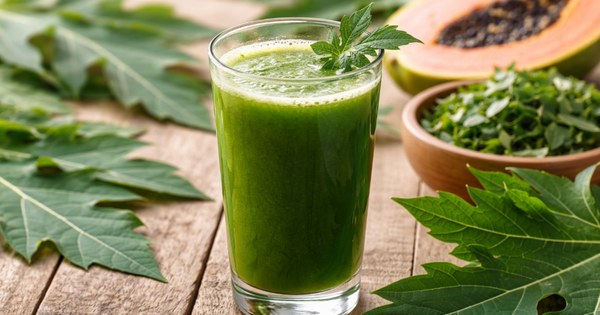 Uống nước ép lá đu đủ mỗi sáng có tác dụng gì? 10 uong nuoc ep la du du moi sang co tac dung gi 696761e65b5a5